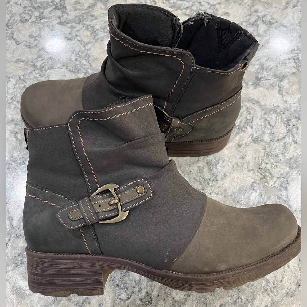 Earth Origins Leather & Suede Ankle Boots Phoenix Stone